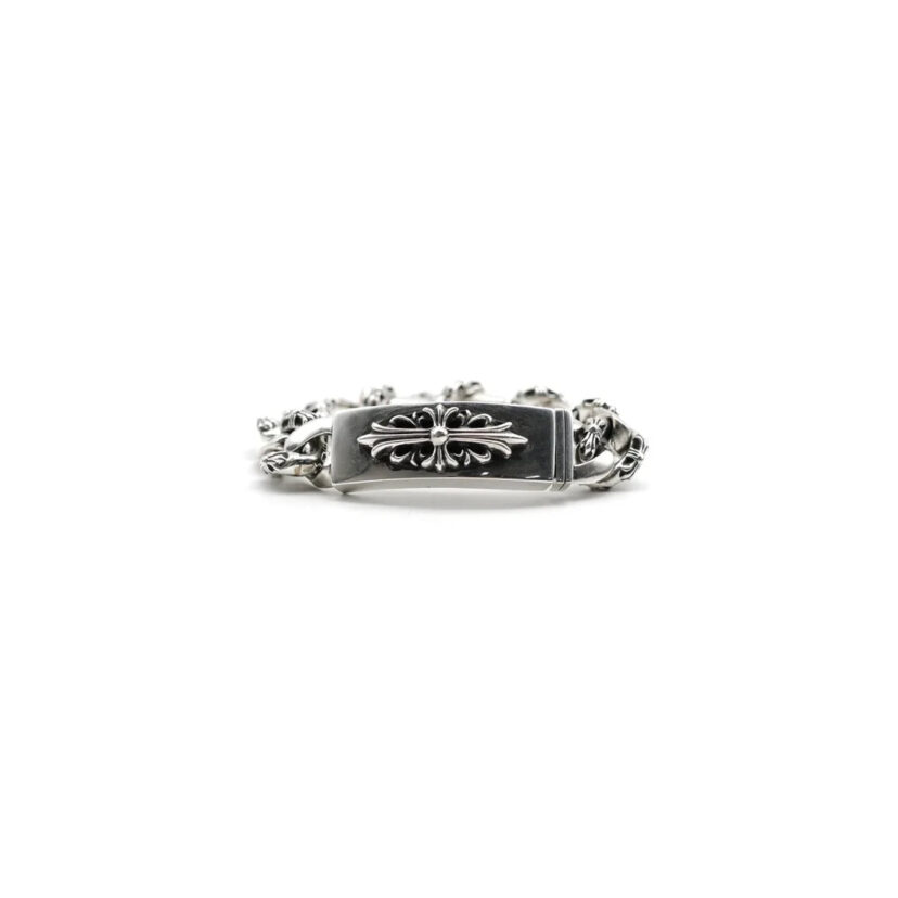 Chrome Hearts Floral Cross ID Bracelet CH Keeper Bracelet
