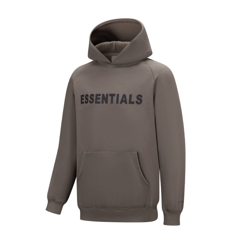 Essentials Hoodie - Tan Oversized Long-Sleeve Pullover Unisex