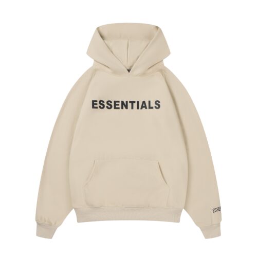 ESSENTIALS HOODIE -CREAM OVERSIZED LONG-SLEEVE PULLOVER UNISEX