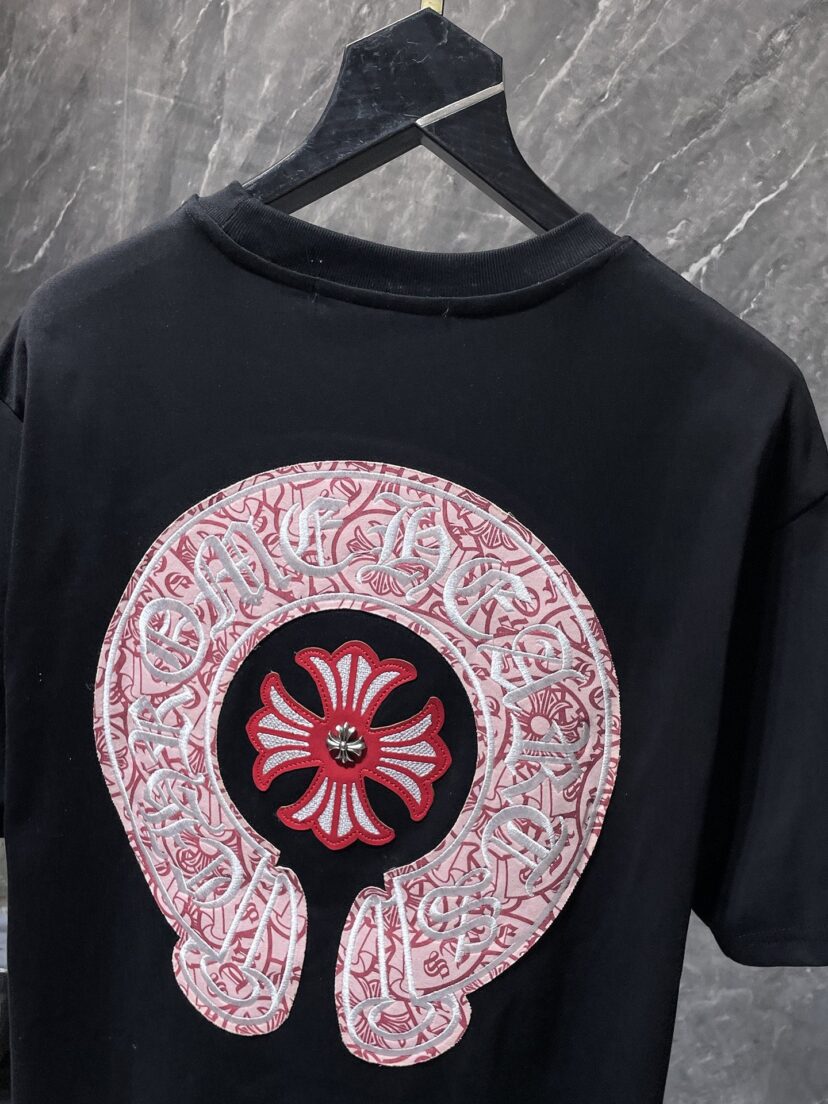 Chrome Hearts Style Cross Embroidered T-Shirt