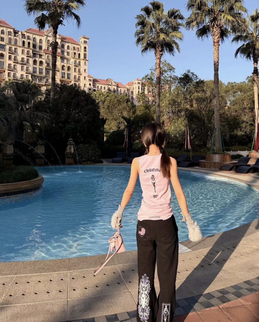 Chrome Hearts Pink Deadly Doll Rib Tank Top T-shirt