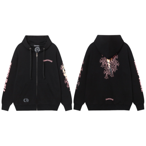 12_65337f35-de67-4f74-bf2b-219af0e6e521 Chrome Hearts New Zip Up Hoodie 8660