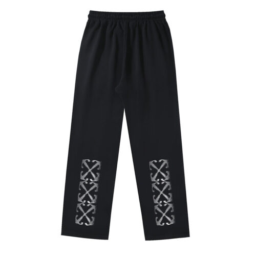 13374438055894739 Off White Arrow Printed Trousers Straight Loose Casual Pants #1067