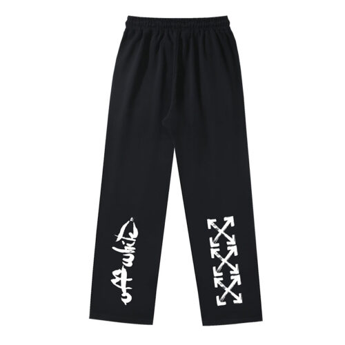 13374438347682379 Off White Arrow Printed Trousers Straight Loose Casual Pants #1069