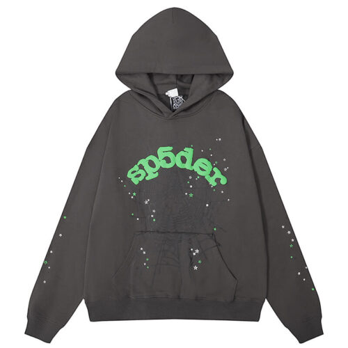 149b988a Sp5der Green Foam Printing High Weight Hoodie-Grey #8209