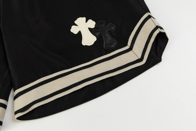 New CH Chrome Hearts Style Leather Patchwork Casual Unisex Shorts