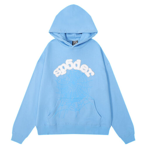176086b8 Sp5der Spider Web Hoodie-Blue #8208