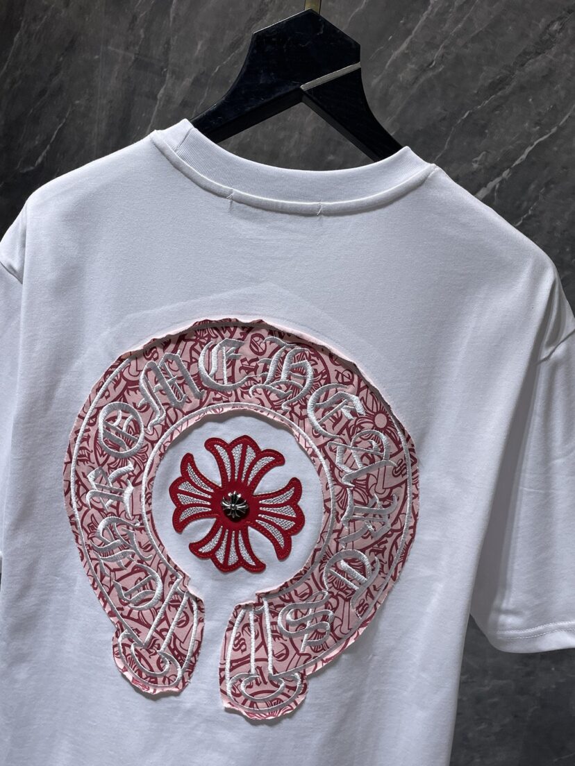 Chrome Hearts Style Cross Embroidered T-Shirt