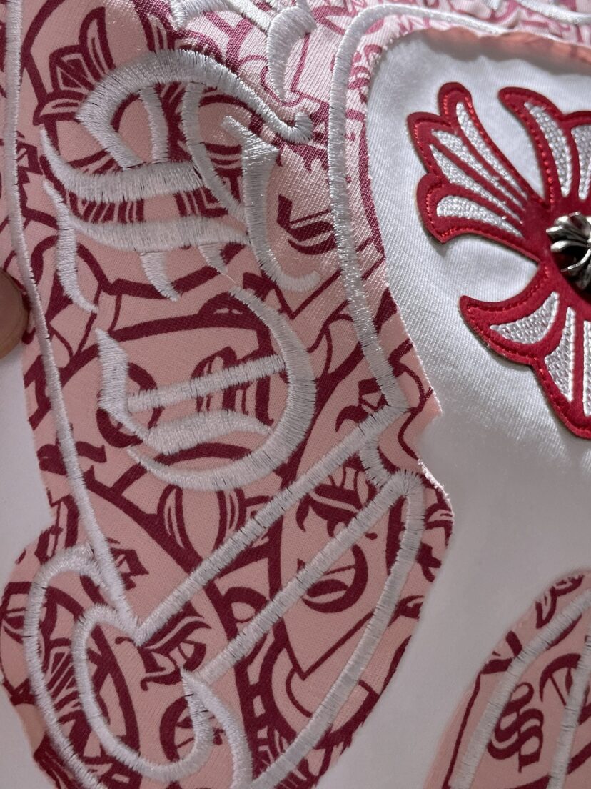 Chrome Hearts Style Cross Embroidered T-Shirt