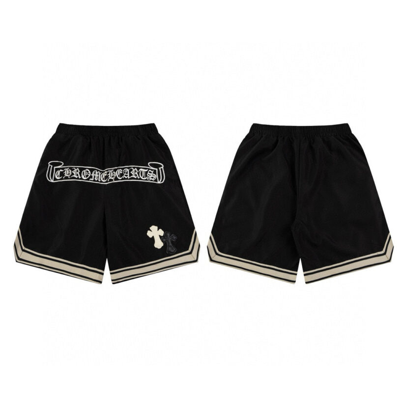 New CH Chrome Hearts Style Leather Patchwork Casual Unisex Shorts
