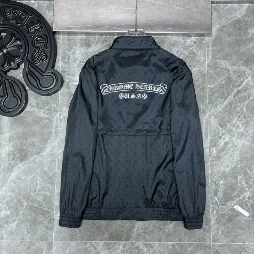 New CH Chrome Hearts Style Cross Logo Windbreaker Jacket