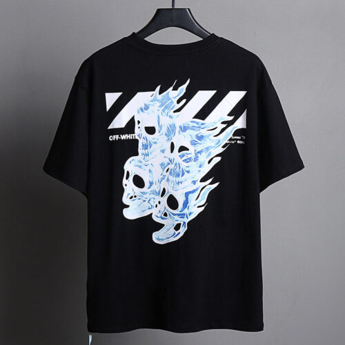 20231118_003738_011 OFF WHITE Flame skull pattern T-Shirt