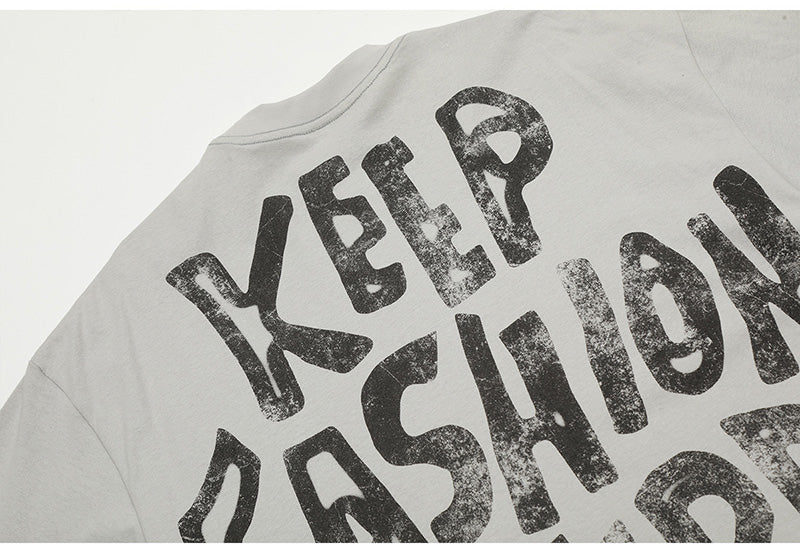 SAINT MICHAEL KEEP FASHINON letter print T-Shirts