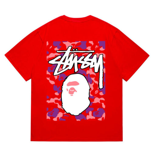 BAPE X Stussy Ape Head Tee