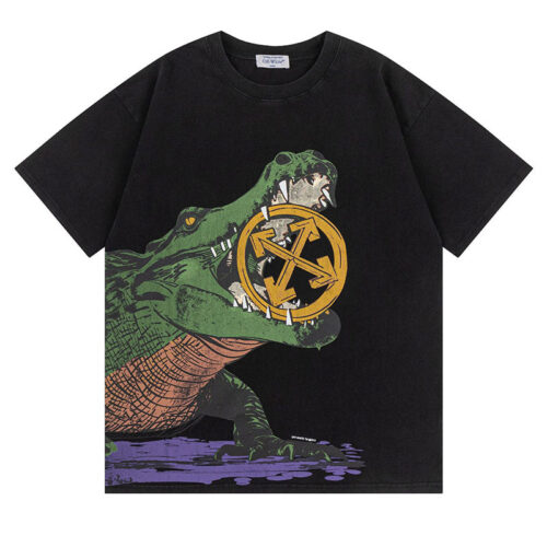 20250213_221707_034 OFF WHITE Animal Printed Crewneck T-Shirts