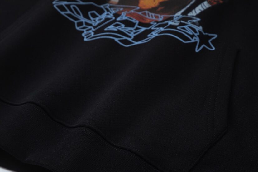 Off White Black Cotton Hoodie