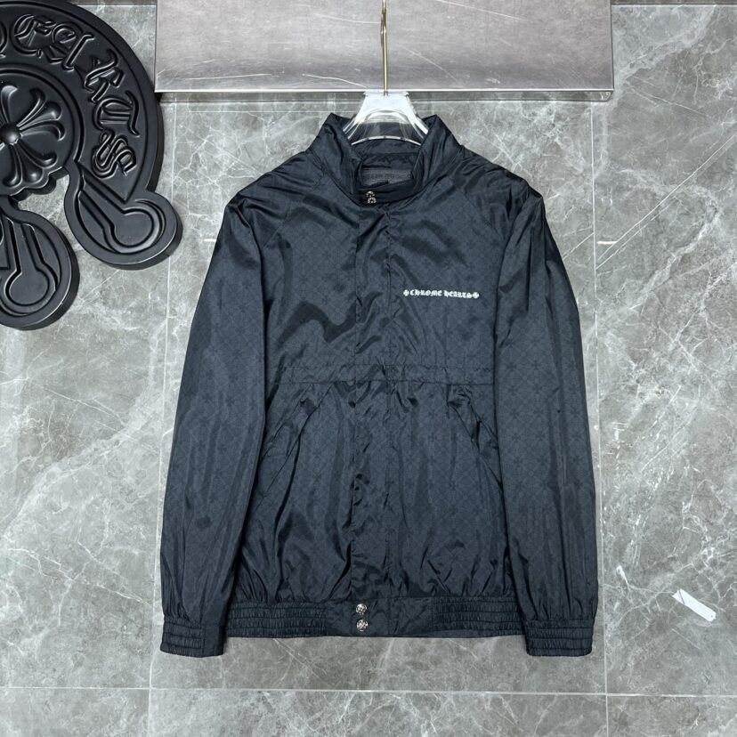 New CH Chrome Hearts Style Cross Logo Windbreaker Jacket