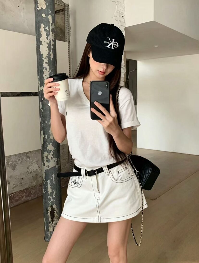 Chrome Hearts High Embroidered tight denim shorts skirt for women