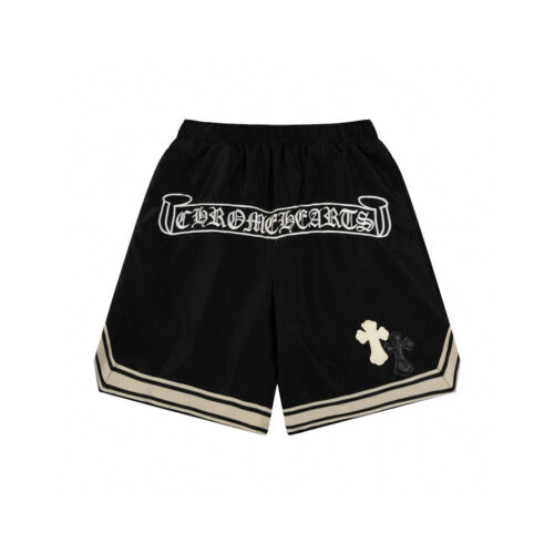 New CH Chrome Hearts Style Leather Patchwork Casual Unisex Shorts