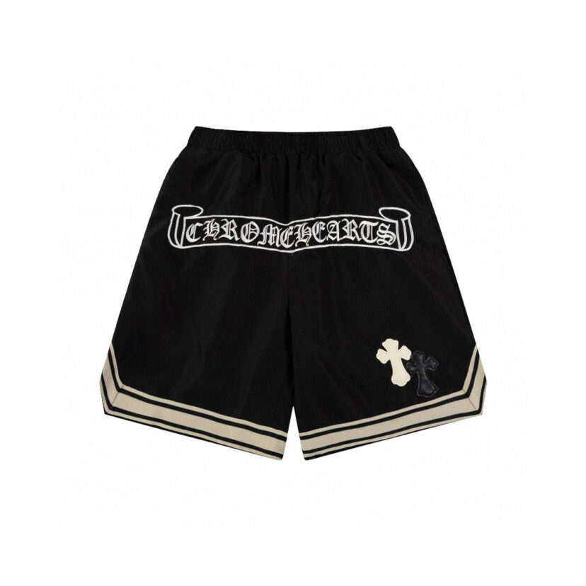 New CH Chrome Hearts Style Leather Patchwork Casual Unisex Shorts