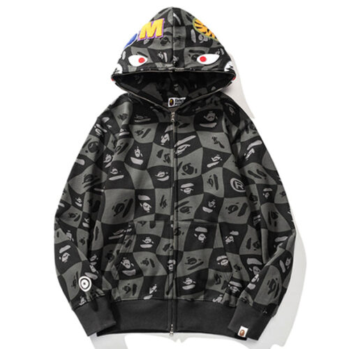 2a7e41a6 BAPE Gray Shark Zipper Hoodie