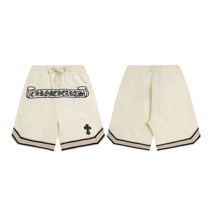 New CH Chrome Hearts Style Leather Patchwork Casual Unisex Shorts