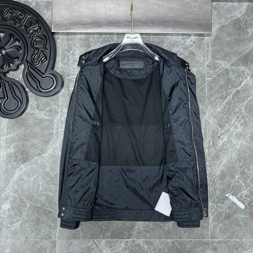 New CH Chrome Hearts Style Cross Logo Windbreaker Jacket