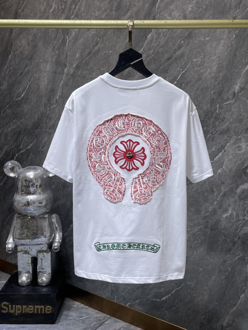 Chrome Hearts Style Cross Embroidered T-Shirt