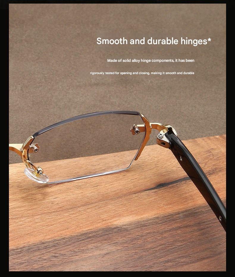 Chrome Hearts retro silver square frameless glasses