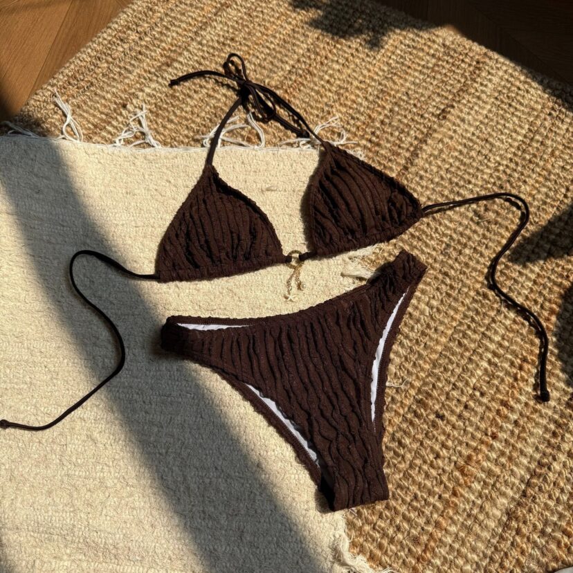 Drawstring Straps Swimsuit Bikini