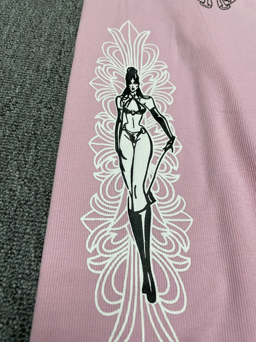Chrome Hearts Pink Deadly Doll Rib Tank Top T-shirt