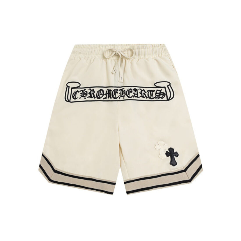 New CH Chrome Hearts Style Leather Patchwork Casual Unisex Shorts