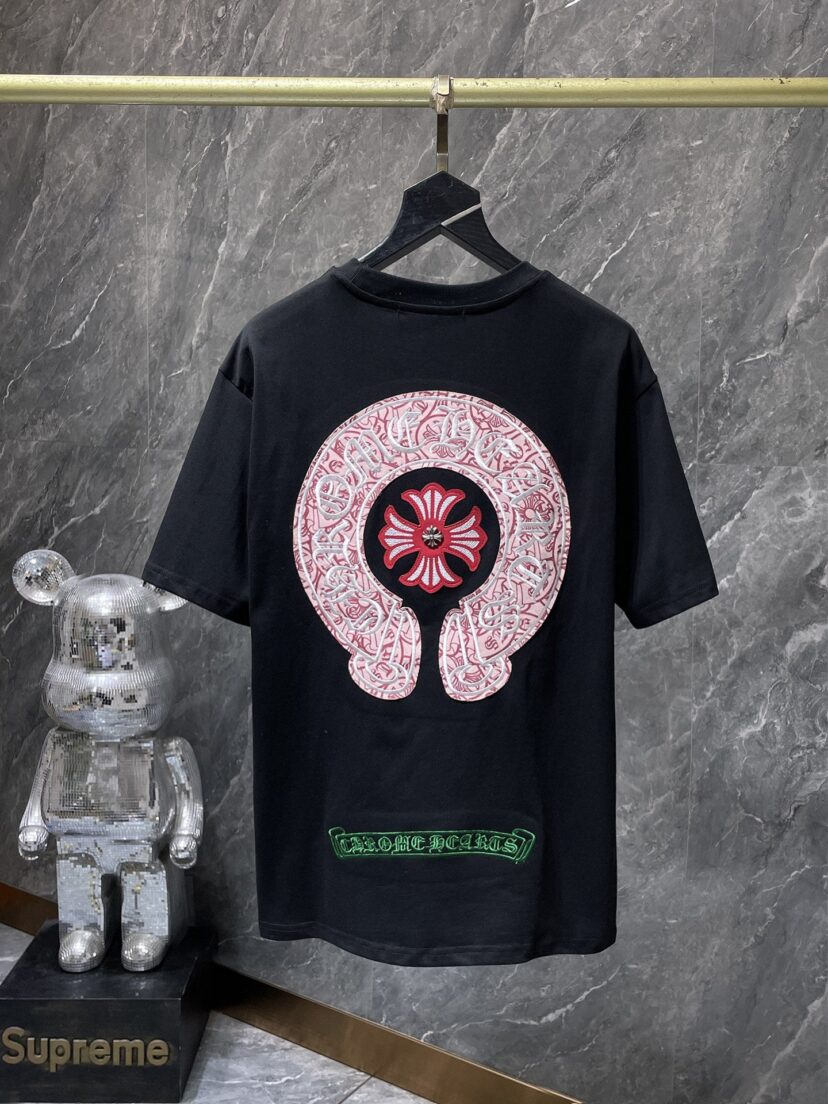 Chrome Hearts Style Cross Embroidered T-Shirt