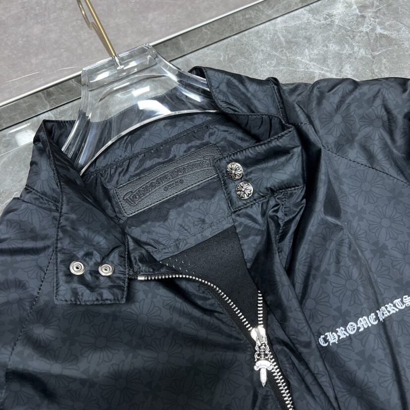 New CH Chrome Hearts Style Cross Logo Windbreaker Jacket
