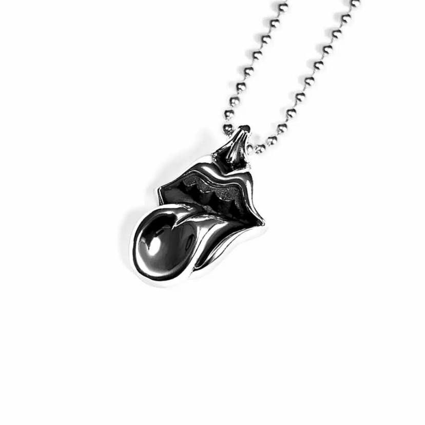 Chrome Hearts ROLLING STONES LIP & TONGUE PENDANT NECKLACE