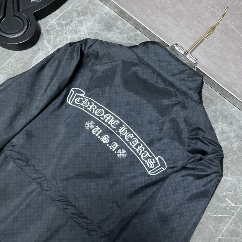 New CH Chrome Hearts Style Cross Logo Windbreaker Jacket