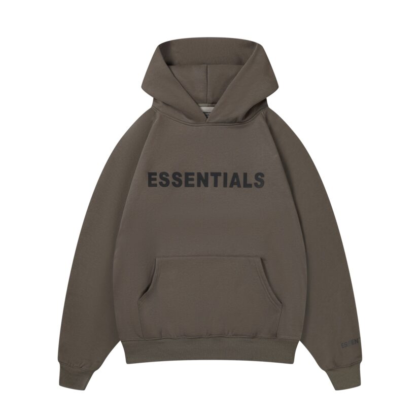 Essentials Hoodie - Tan Oversized Long-Sleeve Pullover Unisex