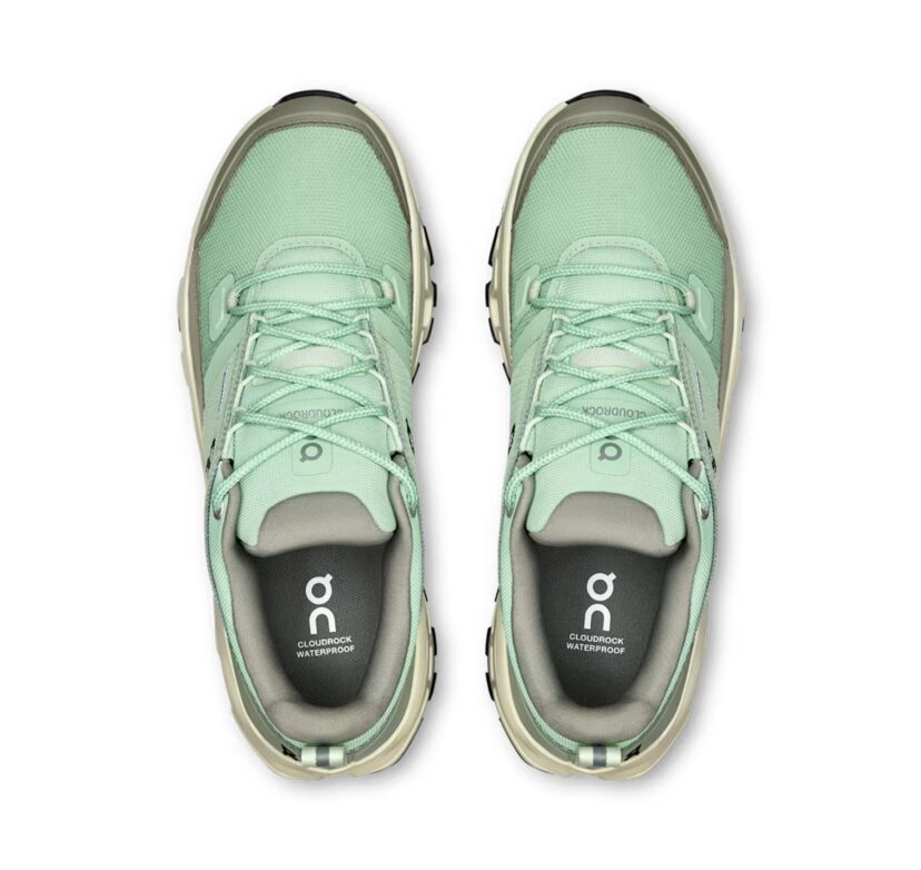 ON Women's Cloudrock Low Waterproof Mineral/Aloe