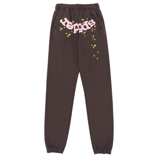 Sp5der Classic Flame Logo Graffiti Pant-Brown #146
