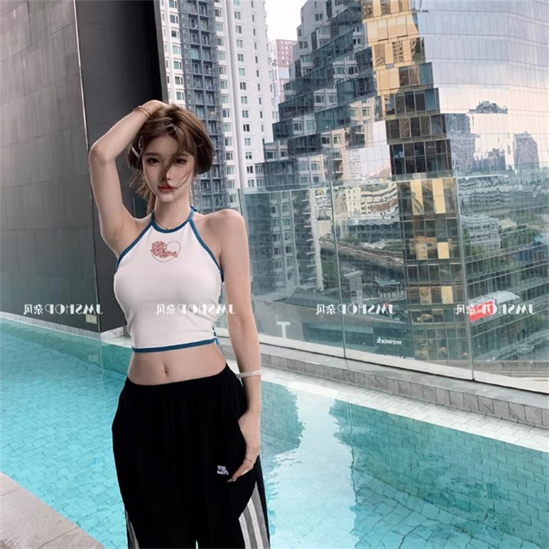Chrome Hearts Sanskrit Vine Hanging Neck Small Belly Top for Women