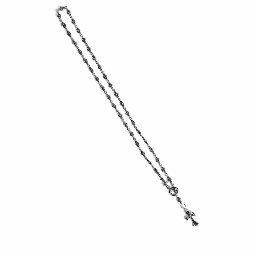 Chrome Hearts Cross And Babyfat Charm With Tiny E Ch Plus Chalk Necklace