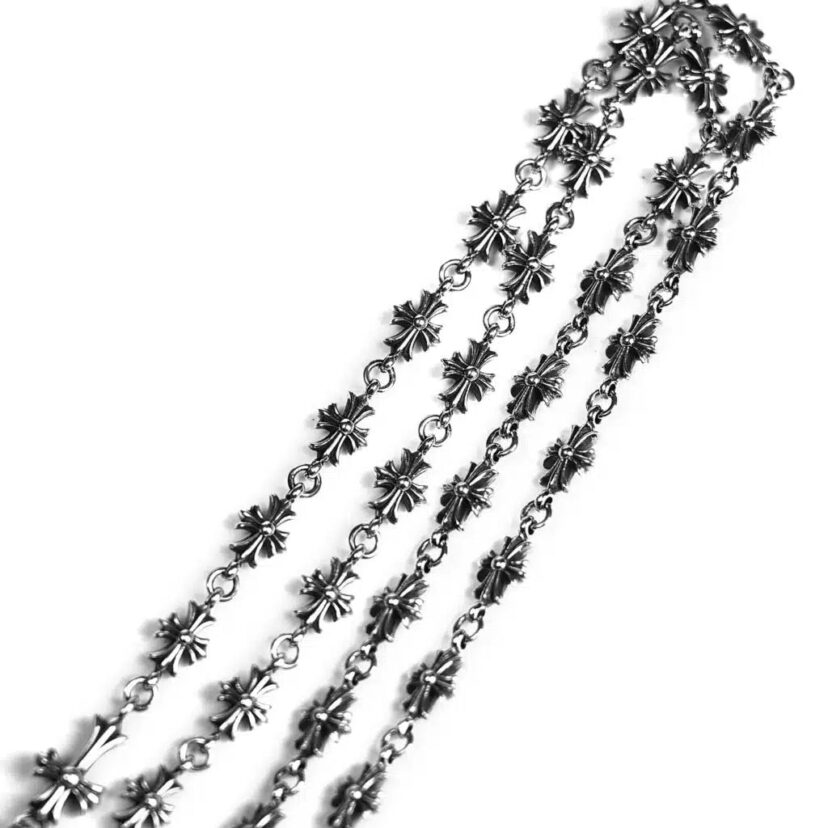 Chrome Hearts Cross And Babyfat Charm With Tiny E Ch Plus Chalk Necklace