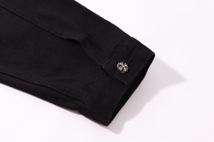 Chrome Hearts Multi Cross Studded Denim Jacket - Black Gothic Streetwear Coat H49