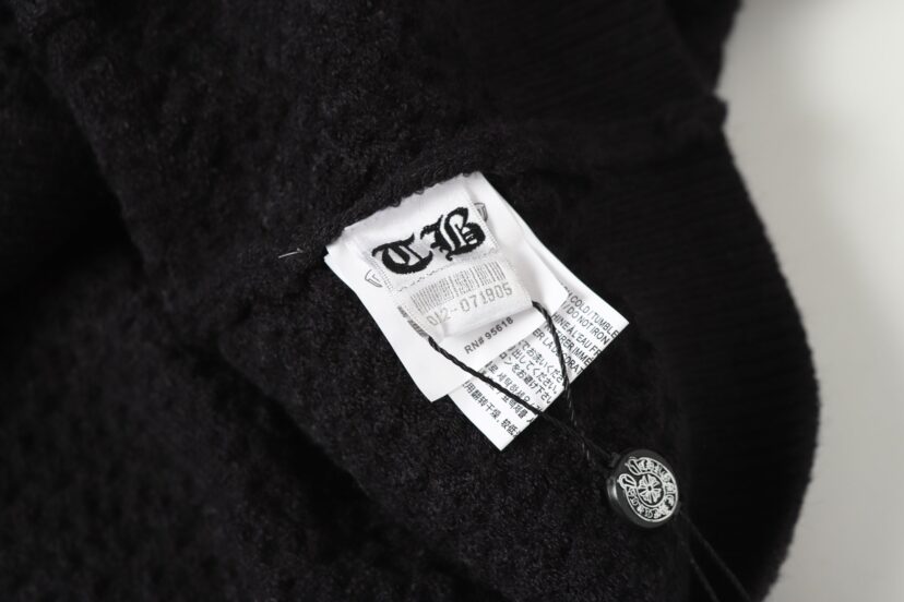 Chrome Hearts Gothic Cross Knit Cardigan - Black Grey Streetwear Jacket 904