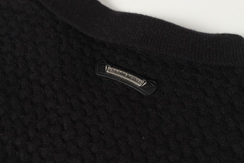 Chrome Hearts Gothic Cross Knit Cardigan - Black Grey Streetwear Jacket 904