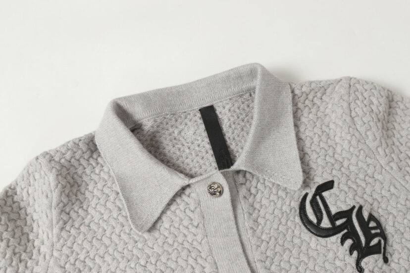 Chrome Hearts Gothic Cross Knit Cardigan - Black Grey Streetwear Jacket 904