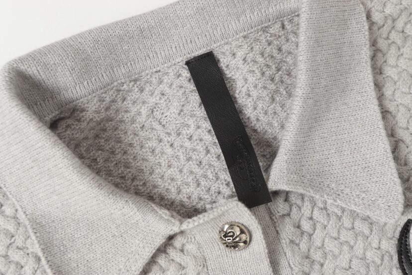 Chrome Hearts Gothic Cross Knit Cardigan - Black Grey Streetwear Jacket 904
