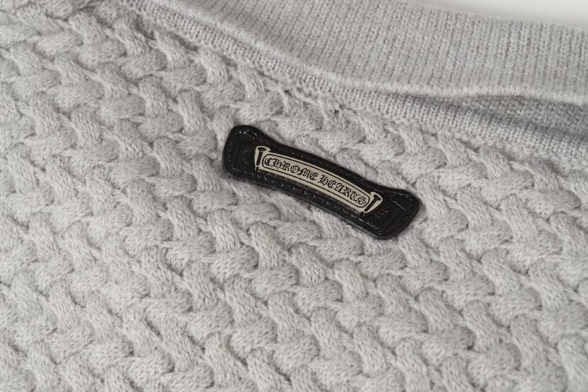 Chrome Hearts Gothic Cross Knit Cardigan - Black Grey Streetwear Jacket 904