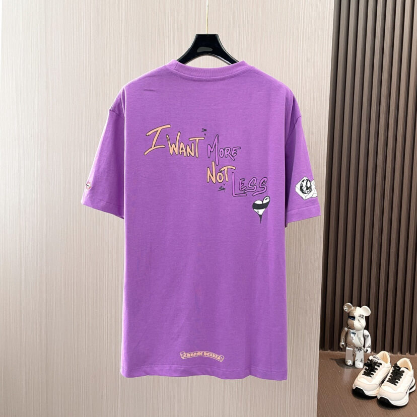 Chrome Hearts matty boy round neck purple short-sleeved T-shirt