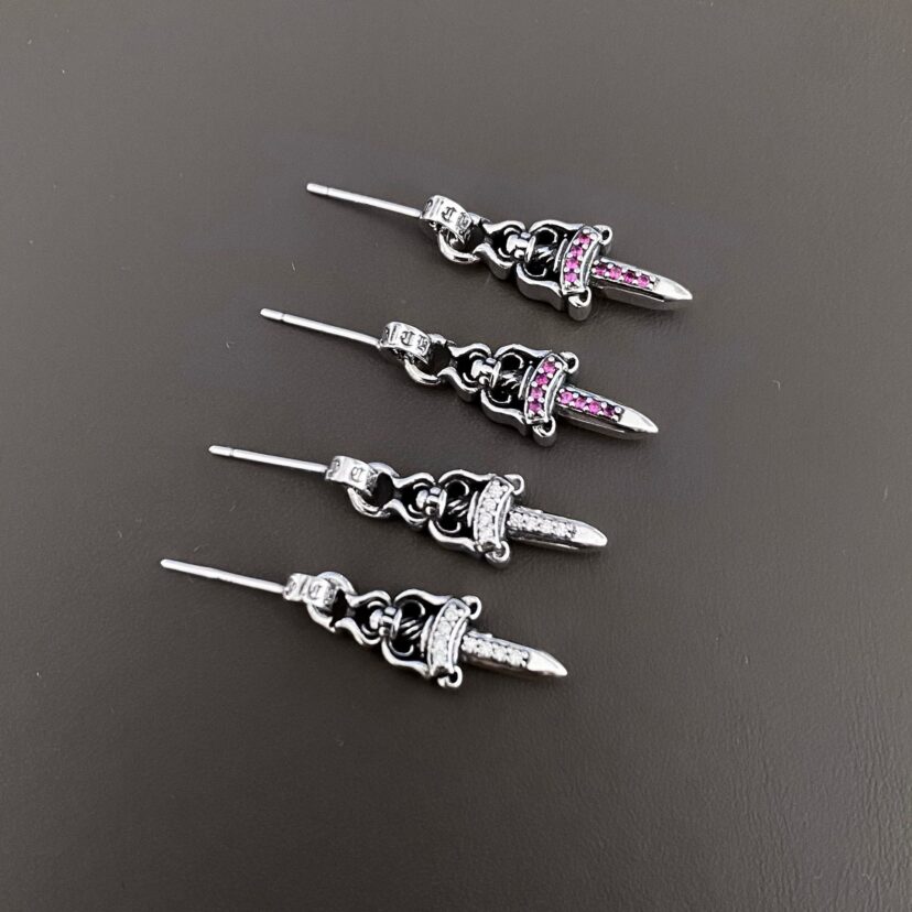 Chrome Hearts hand-made stone-set earrings